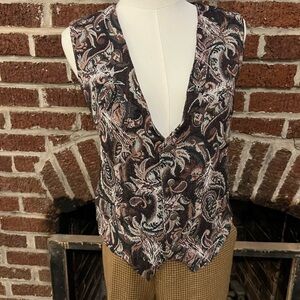 VINTAGE outback red paisley button down vest